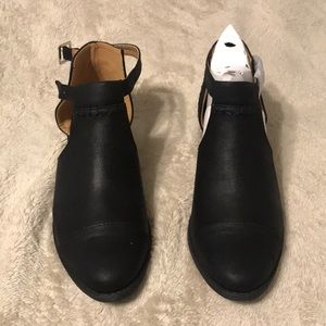 Black cutout booties